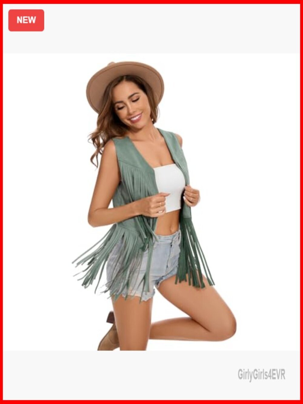 Faux Suede Fringe Vest 3X-Large Hippie Western Sleeveless Jacket - Picture 4 of 7